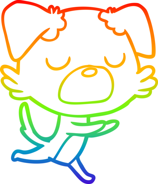 gökkuşağı gradyan çizimi bir insan tarafından çizilmiş bir çizgi köpek