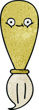 Bir insan tarafından çizilmiş eski grunge desenli bir boya fırçası.