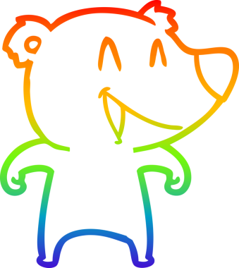 Gökkuşağı gradyan çizgisi Bir insan tarafından çizilmiş gülen ayı karikatürü