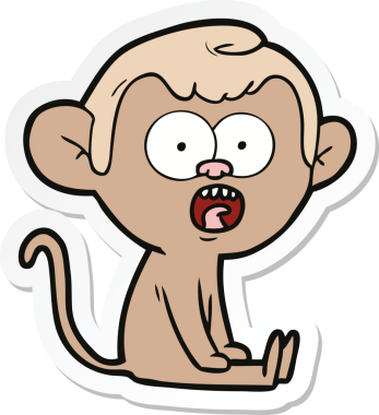 Bir insan tarafından çizilmiş bir karikatür çıkartması.