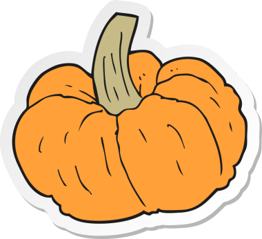 Bir insan tarafından çizilmiş bir balkabağı çıkartması.