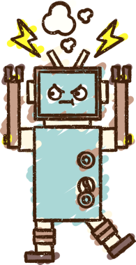 Bir insan tarafından çizilen Çalışan Robot Tebeşir Çizimi