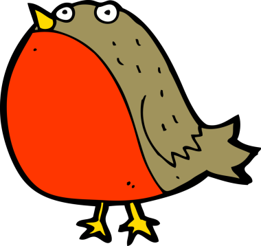 Bir insan tarafından çizilmiş robin çizgi filmi.