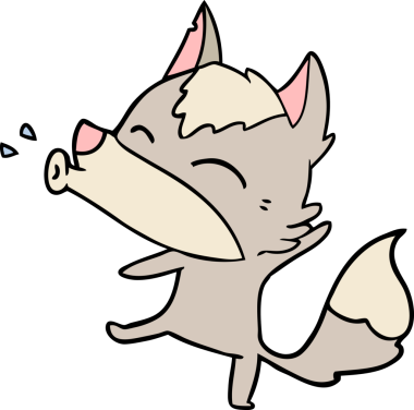 Bir insan tarafından çizilmiş uluyan kurt çizgi filmi.