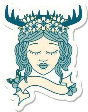 Bir insan tarafından çizilmiş insan bir Druid çıkartması.