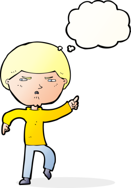 Bir insan tarafından çizilmiş düşünce baloncuğuyla rahatsız edilmiş bir adam.