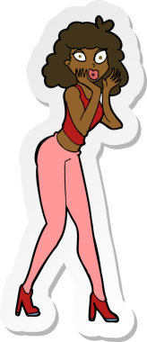 Bir insan tarafından çizilmiş bir karikatür çıkartması.