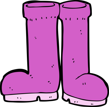 Bir insan tarafından çizilmiş lastik çizmeler.