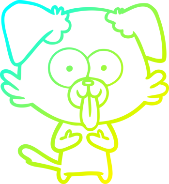 Bir insan tarafından çizilmiş dilli çizgi film köpeği çizimi.