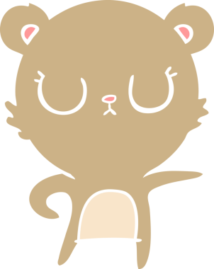 Bir insan tarafından çizilmiş düz renk çizgi film ayısı.