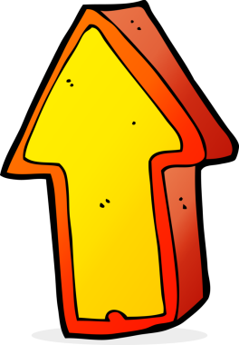 bir insan tarafından çizilmiş ok sembolü.