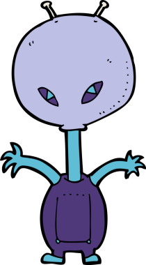 Bir insan tarafından çizilmiş uzaylı çizgi filmi.