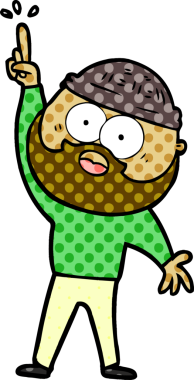 Bir insan tarafından çizilmiş sakallı bir adam.