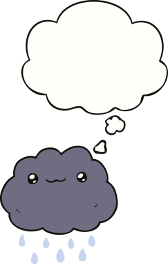 Bir insan tarafından çizilmiş düşünce baloncuklu çizgi film bulutu