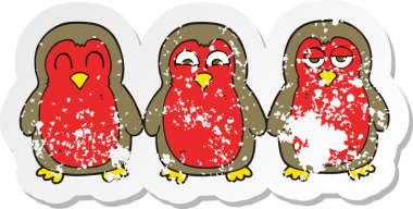 Bir insan tarafından çizilmiş bir karikatürün gerilimli geçmiş yılbaşı etiketi.