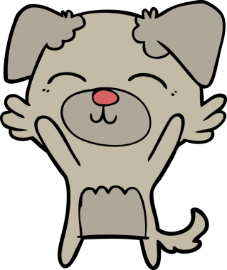 Bir insan tarafından çizilmiş çizgi film köpeği.