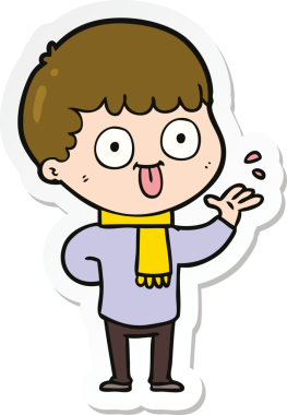 Bir insan tarafından çizilmiş karikatür adamın çıkartması.