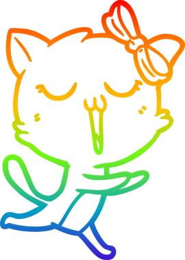 gökkuşağı gradyanı çizimi bir insan tarafından çizilmiş çizgi film kedisi