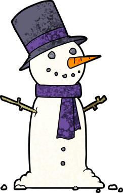 bir insan tarafından çizilmiş kardan adam çizgi filmi