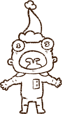 Bir insan tarafından çizilen Noel Uzaylı Kömürü