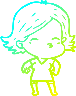 Bir insan tarafından çizilmiş bir karikatür kadın çizimi.