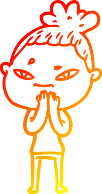 Bir insan tarafından çizilmiş bir karikatür kadın çizimi