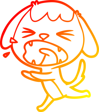 Bir insan tarafından çizilmiş sevimli bir köpeğin sıcak çizgi çizgisi.