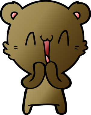 Bir insan tarafından çizilmiş mutlu ayı karikatürü