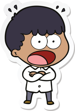 Bir insan tarafından çizilmiş bir karikatür çıkartması.