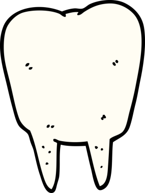 Bir insan tarafından çizilmiş çizgi film dişi.