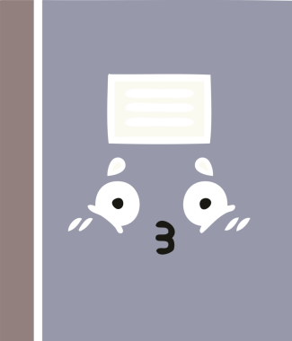 Bir insan tarafından çizilmiş düz renkli bir defter çizimi