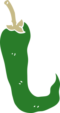 Bir insan tarafından çizilmiş kırmızı biber karalaması.