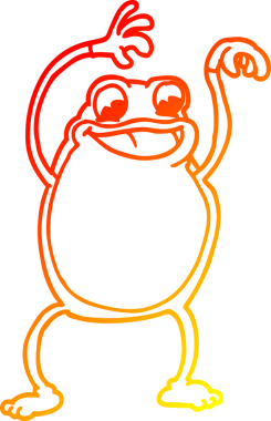 Bir insan tarafından çizilmiş bir kurbağanın sıcak çizgi çizimi