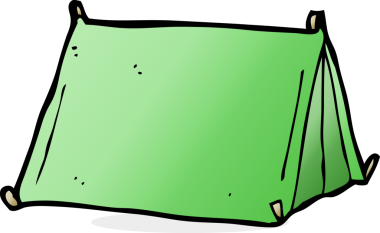 bir insan tarafından çizilmiş geleneksel bir çadır.