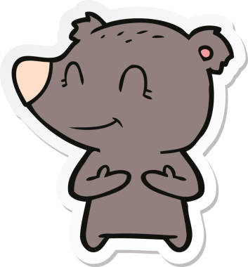 Bir insan tarafından çizilmiş dost canlısı bir ayı karikatürü.