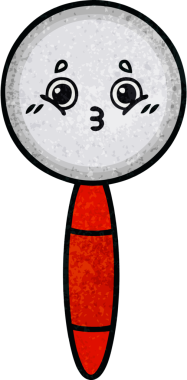 Bir insan tarafından çizilmiş bir büyüteçin retro grunge desen karikatürü