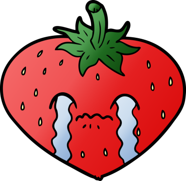 Bir insan tarafından çizilmiş çilek çizgi filmi.