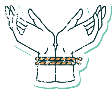 Bir insan tarafından çizilmiş bir çift elin sembolik dövmesi.