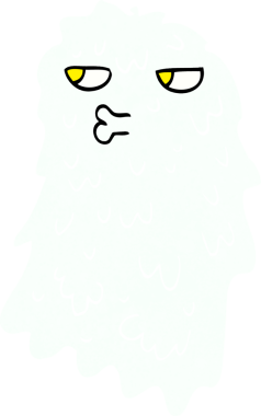 Bir insan tarafından çizilmiş iğrenç bir hayalet.