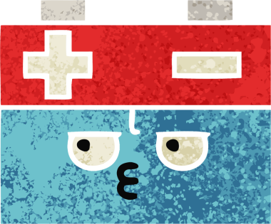 Bir insan tarafından çizilmiş bir araba aküsünün retro çizim tarzı karikatürü