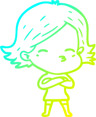 Bir insan tarafından çizilmiş bir karikatür kadın çizimi.