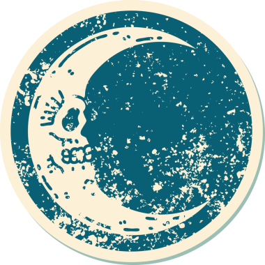 Bir insan tarafından çizilmiş kafatası ayının sembolik dövmesi.