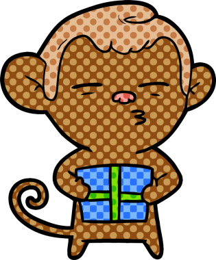 Bir insan tarafından çizilmiş şüpheli maymun resmi.