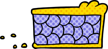 Bir insan tarafından çizilmiş bir pasta dilimi.