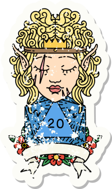 Retro Dövme Tarzı Bir insan tarafından çizilmiş 20 zarlı barbar karakter