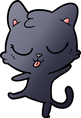 Bir insan tarafından çizilmiş çizgi film kedisi.