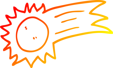 Bir insan tarafından çizilen uçan güneşin sıcak çizgi çizimi