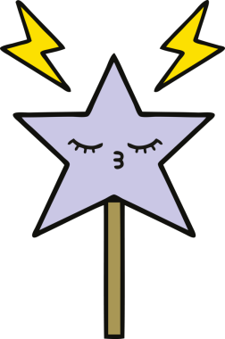 Bir insan tarafından çizilmiş sihirli bir değnek.