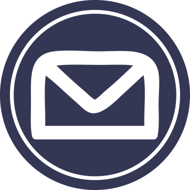 bir insan tarafından çizilmiş zarf harfi dairesel simgesi