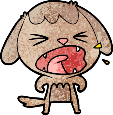 Bir insan tarafından çizilmiş şirin bir çizgi film köpeği.